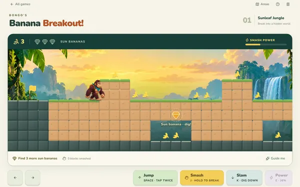 Banana Breakout: a screenshot of the game