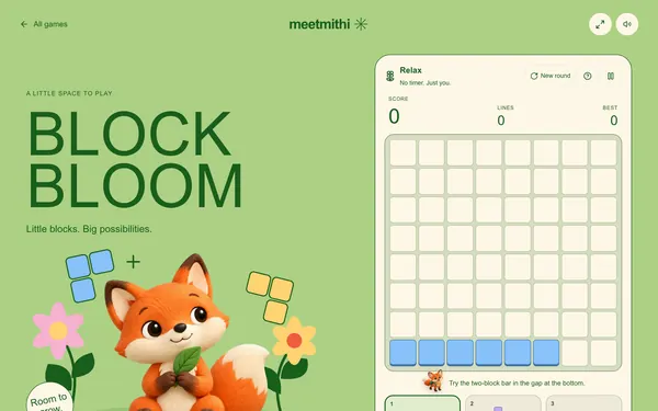 Block Bloom: a screenshot of the game