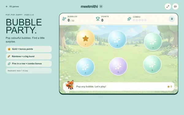 Bubble Party: a screenshot of the game