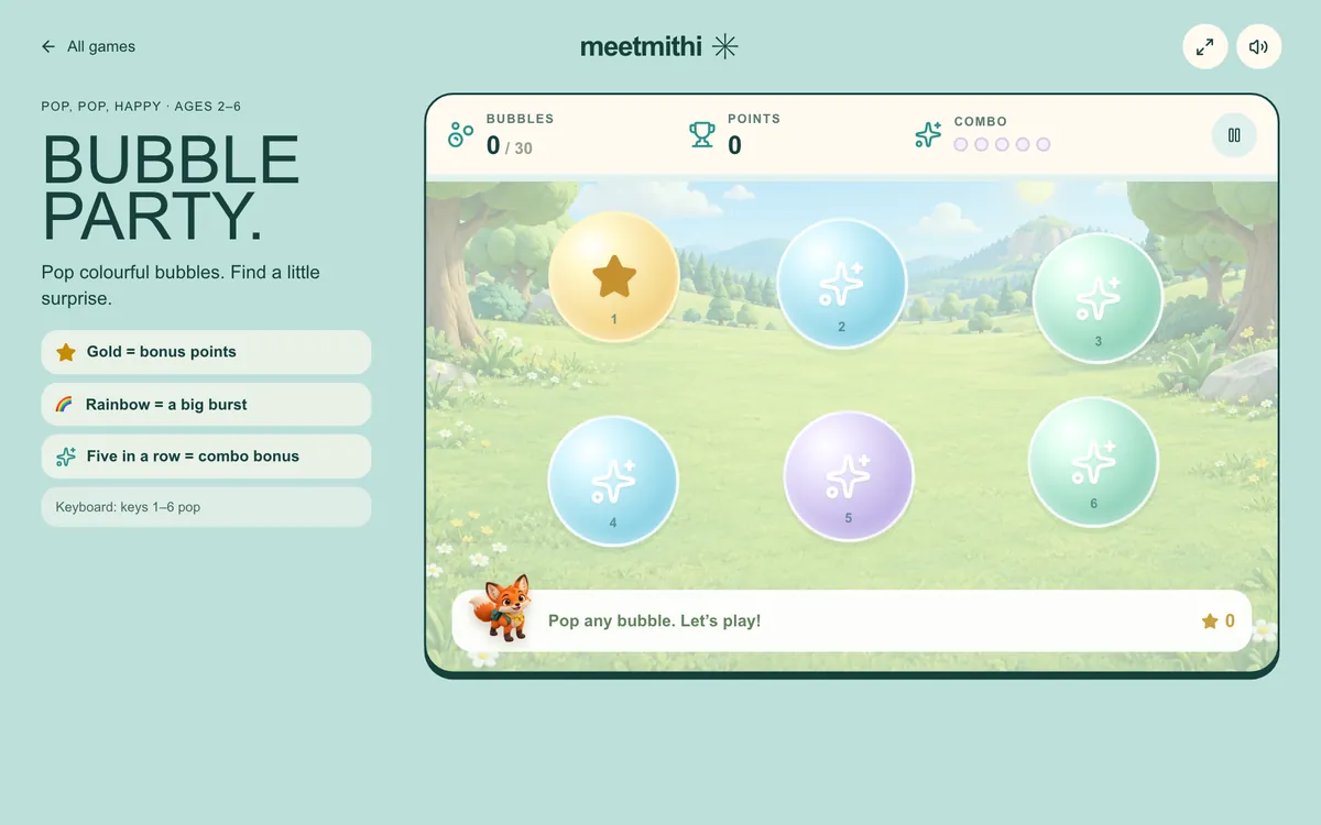 A screenshot of Bubble Party