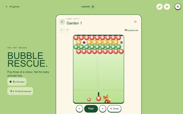 Bubble Rescue: a screenshot of the game