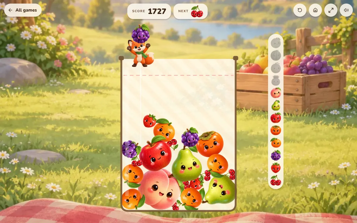 A screenshot of Fruit Merge