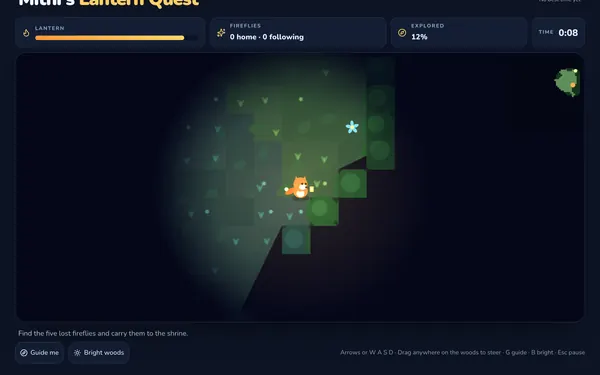 Lantern Quest: a screenshot of the game