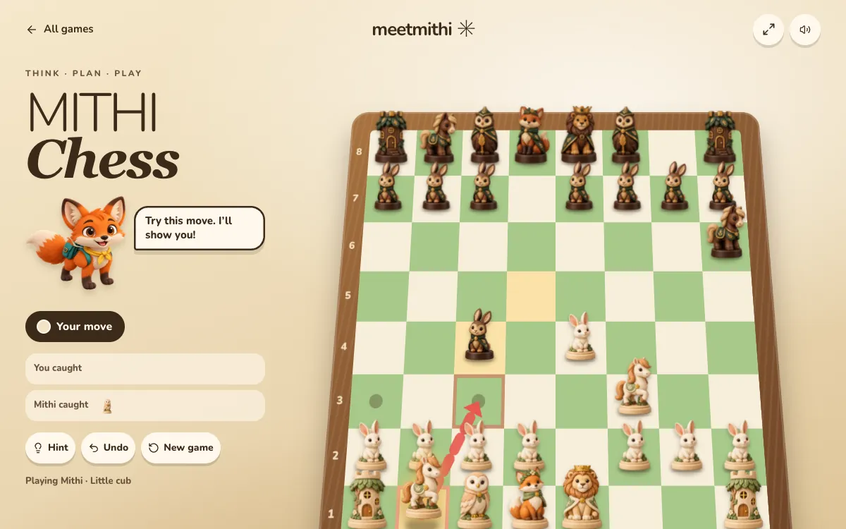 A screenshot of Mithi Chess