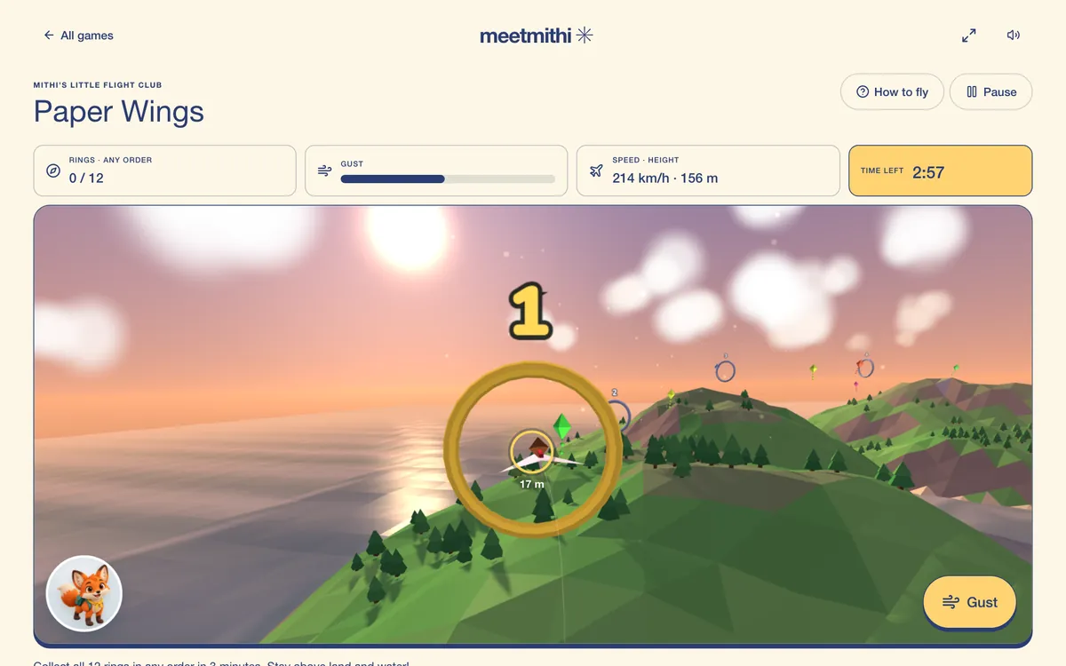 A screenshot of Paper Wings