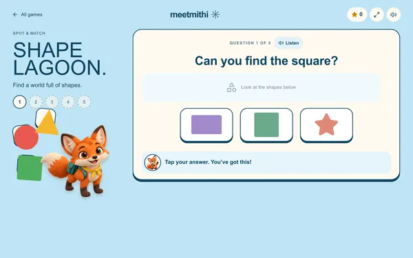 Shape Lagoon: a screenshot of the game