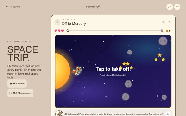 Space Trip: a screenshot of the game
