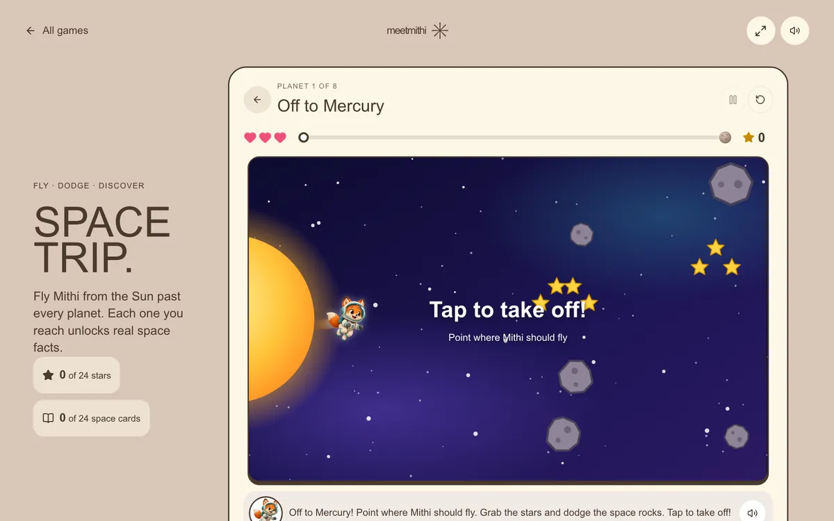 A screenshot of Space Trip