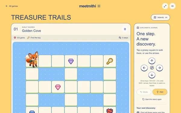 Treasure Trails: a screenshot of the game